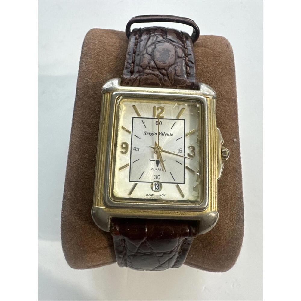 Sergio Valente P-IABDA Quartz Analog Watch – Women’s Leather Band, gold  Tone